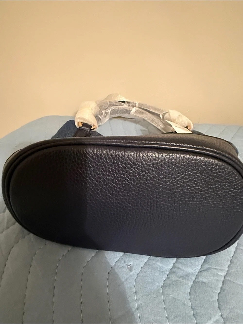 Coach Denim & Leather Mini Tote in Navy